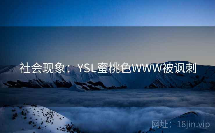 社会现象：YSL蜜桃色WWW被讽刺